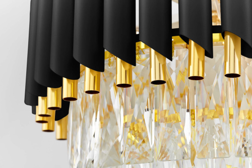 Хрустальная подвесная люстра Lumina Deco Funneli LDP 6003-550 BK+F.GD фото 4 Хрустальная подвесная люстра Lumina Deco Funneli LDP 6003-550 BK+F.GD фото 4