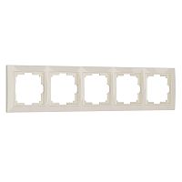 Рамка из поликарбоната на 5 постов Snabb Basic слоновая кость W0052003