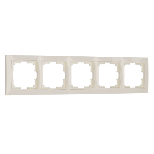 Рамка из поликарбоната на 5 постов Snabb Basic слоновая кость W0052003