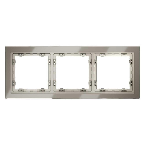Рамка стеклянная Voltum S70 на 3 поста, (шелк, стекло) VLS110304