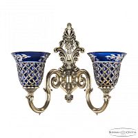 Бра бронзовые с хрусталём 7203B13/2/175 GB P2 U Amber-Blue/H-1J