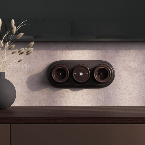 ТВ розетка коричневая ретро WL18-02-05 фото 3 ТВ розетка коричневая ретро WL18-02-05 фото 3