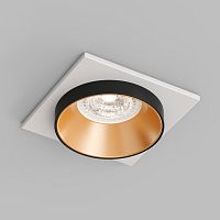 DK2402-GD Встраиваемый светильник, IP 20, 50 Вт, GU10, черный/золотой, алюминий