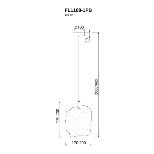 Подвесной светильник Gelo FL1188-1PB фото 4