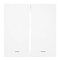 Выключатель 2-клавишный c индикатором (механизм), STEKKER, 250В, 10А, серия Мия, RSW10-3102-01, белая магнолия