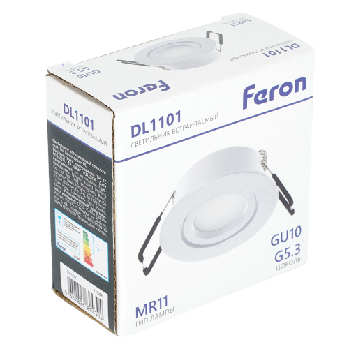 Светильник встраиваемый Feron DL1101 потолочный MR11 G5.3, GU10 белый фото 11