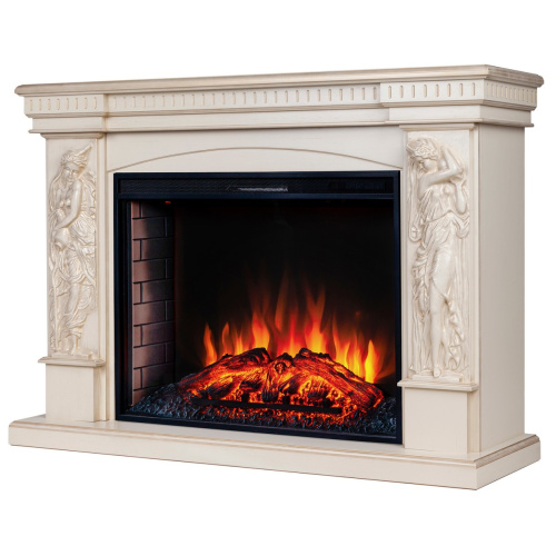 Электрокамин RealFlame Diva 33 WTбелый дуб с золотой патиной с очагом Epsilon 33 фото 2