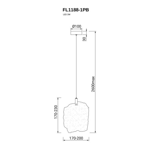 Подвесной светильник Gelo FL1188-1PB фото 2
