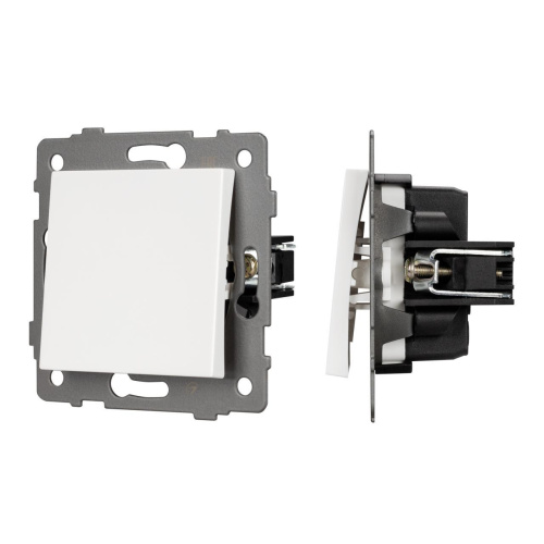 Механизм выключателя одноклавишный непроходной SWT-MK01-PL-WH-V (250V, 10A) Arlight 049867 Механизм выключателя одноклавишный непроходной SWT-MK01-PL-WH-V (250V, 10A) Arlight 049867