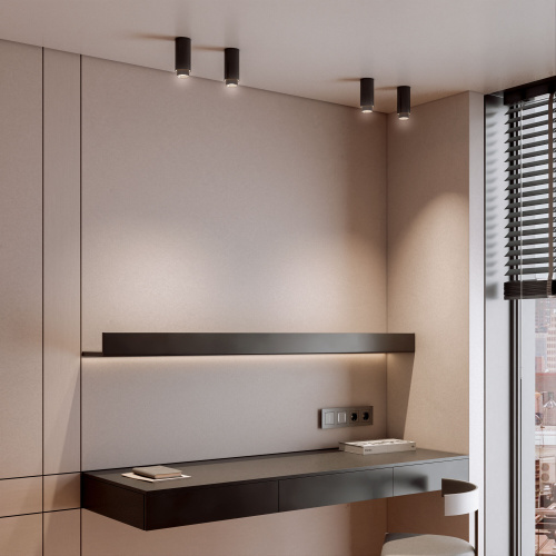 Светильник накладной Nubis GU10 чёрный 25012/01 фото 3