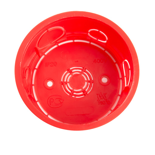 Коробка монтажная для сплошных стен, с крышкой, D80*40мм STEKKER EBX30-01-1-20-80, красный фото 2