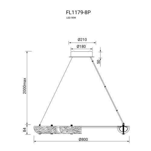 Люстра подвесная Rudeza Chrome FL1179-8P фото 2