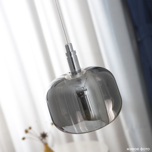 Светильник подвесной Crystal Lux BOX SP1 CHROME/SMOKE фото 2