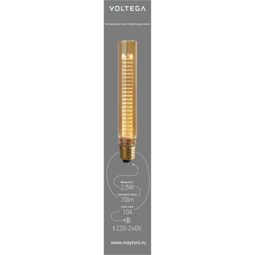 Лампа светодиодная филаментная Voltega 271 E27 2,5W 1800K желтая 8560 фото 7 Лампа светодиодная филаментная Voltega 271 E27 2,5W 1800K желтая 8560 фото 7
