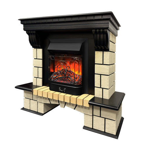 Электрокамин RealFlame Stone ML STD античный дуб c очагом Majestic Lux Black фото 2 Электрокамин RealFlame Stone ML STD античный дуб c очагом Majestic Lux Black фото 2