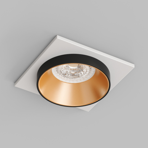 DK2402-GD Встраиваемый светильник, IP 20, 50 Вт, GU10, черный/золотой, алюминий фото 3 DK2402-GD Встраиваемый светильник, IP 20, 50 Вт, GU10, черный/золотой, алюминий фото 3