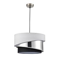 8040/3 MODERNI LN26 190 никель/белый/серебро/черный, металл/текстиль Подвесной светильник Е27 3*60W 220V INDIRA