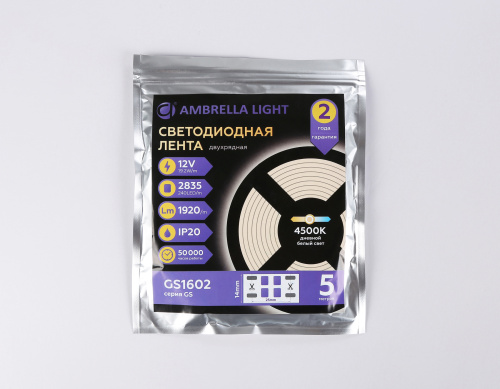Светодиодная лента двухрядная 12В 2835 240Led 19.2Вт/м 4500K IP20 5м фото 5