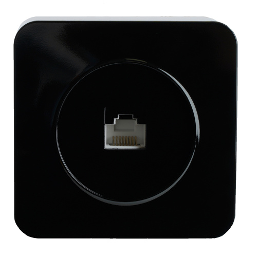 Розетка RJ-45 открытой установки, 1-местная, STEKKER, серия София, черный, MST00-20-02 фото 5