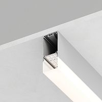 Профиль алюминиевый накладной/подвесной с отсеком для БП, серебро, CAB266