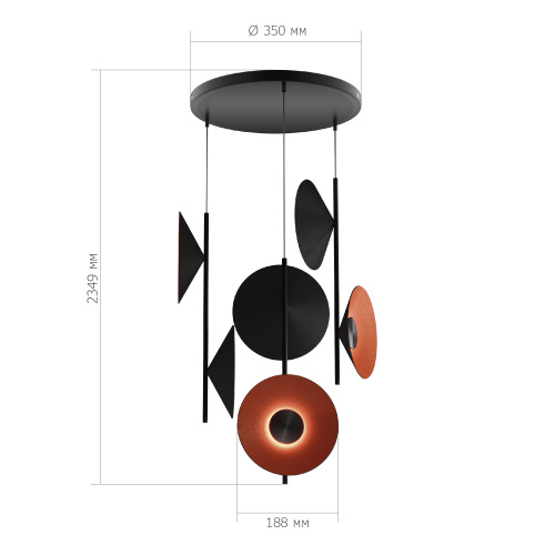 SL3003.403.09 Светильник подвесной ST-Luce Черный/Оранжевый, Черный LED 9*2W 3000K SENTITO фото 2