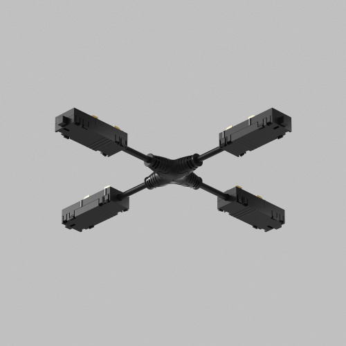 TR2116-BK Гибкий Х-образный, электрический коннектор трека SMART, черный