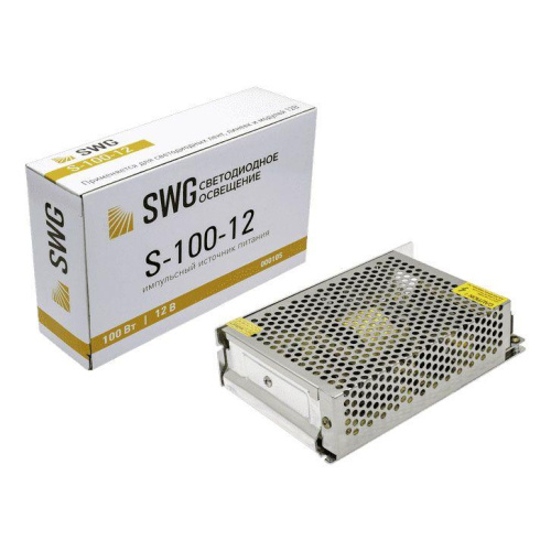 Блок питания SWG 12V 100W IP20 8,3A S-100-12 000105 Блок питания SWG 12V 100W IP20 8,3A S-100-12 000105