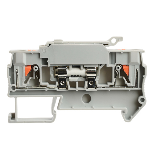 Зажим самозажимной STEKKER, 2-проводной проходной 4,0 мм² (JXB PT 4) c размыкателем и предохранителем, LD572-1-01, серый фото 9