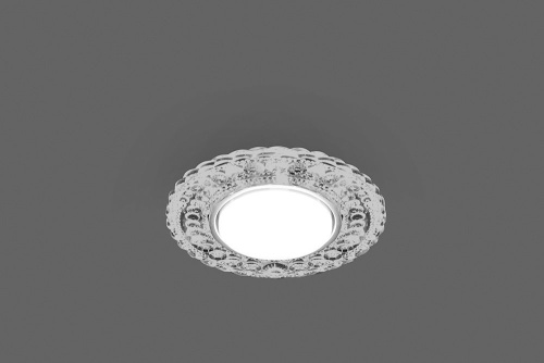 Светильник встраиваемый с белой LED подсветкой Feron CD4024 потолочный GX53 без лампы прозрачный фото 3