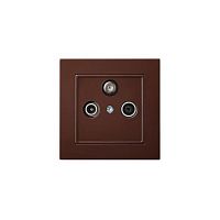 ТВ-розетка оконечная TV/R/SAT Liregus Epsilon коричневый 28-159