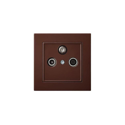 ТВ-розетка оконечная TV/R/SAT Liregus Epsilon коричневый 28-159