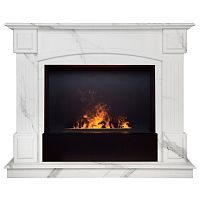 Каминокомплект CAROLINA/БОСТОН Мрамор Каррара с очагом Электроочаг CASSETTE/КАССЕТА 630