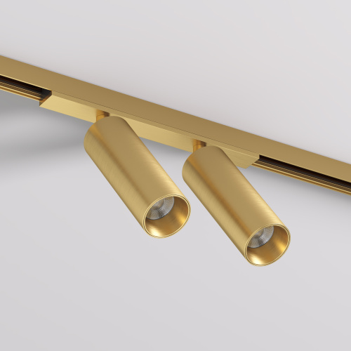 DK5742-SB Светильник для трека SHINE SPOT со светодиодом, D35*H100, 48V DC, 8W*2 , RA?90, 3000K, IP20, сатинированная латунь, алюминий фото 3
