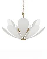 Золотистая люстра "Флэк" с белым абажуром