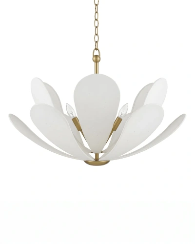 Золотистая люстра "Флэк" с белым абажуром Золотистая люстра "Флэк" с белым абажуром