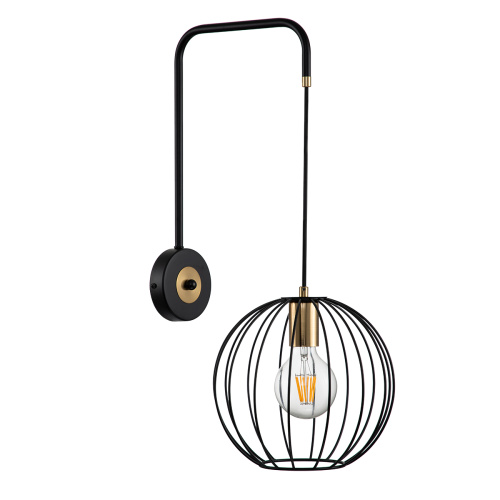 Настенный светильник Escada 10176/1A E27*60W Black/Brass фото 2