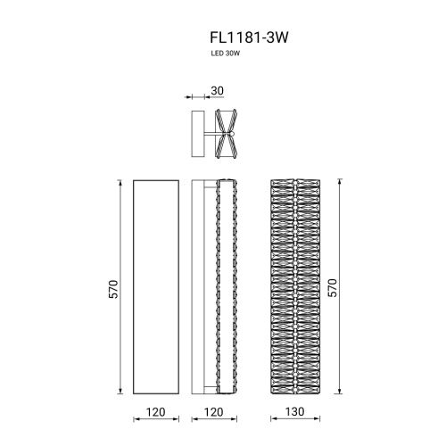 Бра Sacrement Gold FL1181-3W фото 8