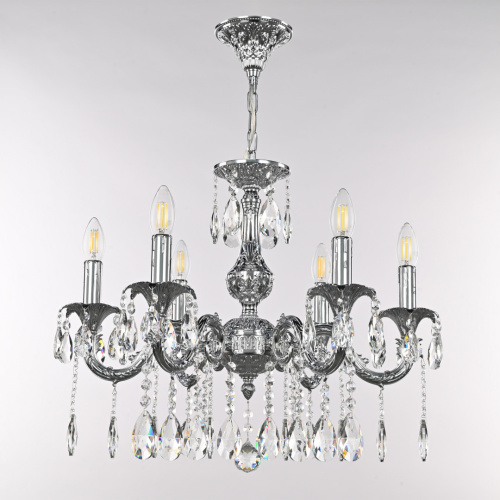 Люстра с хрустальными подвесками AL79101/6/175 A Ni Bohemia Ivele Crystal (Богемия Ивеле Кристалл) фото 4