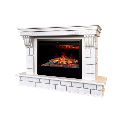 Электрокамин RealFlame Castle 26 WT молочный с очагом 3D Helios 26 SBG фото 2 Электрокамин RealFlame Castle 26 WT молочный с очагом 3D Helios 26 SBG фото 2