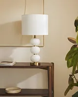Белая настольная лампа "Райс"