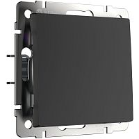 Выключатель одноклавишный проходной черный матовый W1112008