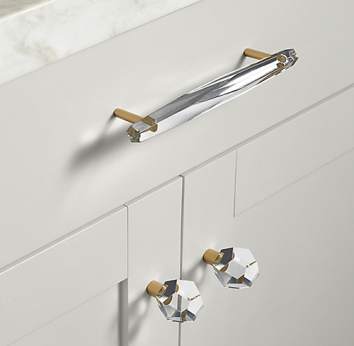 Ручка-кнопка Camden Crystal d.3.2 Lac.Burnished Brass фото 2