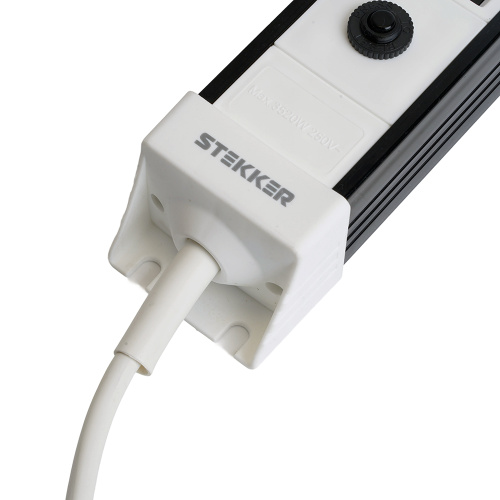 Сетевой фильтр 3-местный с/з STEKKER 3x1мм2, 5 м, 250В, 16А, серия Techno, HM22-31-05, белый фото 7