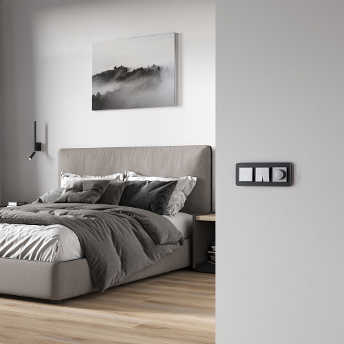 Выключатель одноклавишный с подсветкой (серебряный матовый) W1110165 фото 2