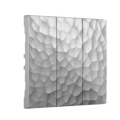 Набор клавиш для выключателя трехклавишного (Hammaer серебряный) W1239006 Набор клавиш для выключателя трехклавишного (Hammaer серебряный) W1239006