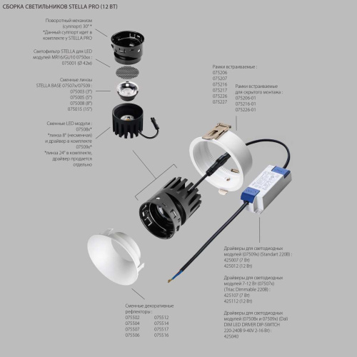 Рефлектор круглый для рамок 07520х/07520X-01 Lightstar Stella 075506 фото 3