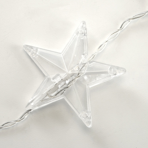 Светодиодная гирлянда Feron CL25 занавес Звездочки  2*1м  + 3м 2700K с контроллером, c питанием от сети 230V, прозрачный шнур фото 7