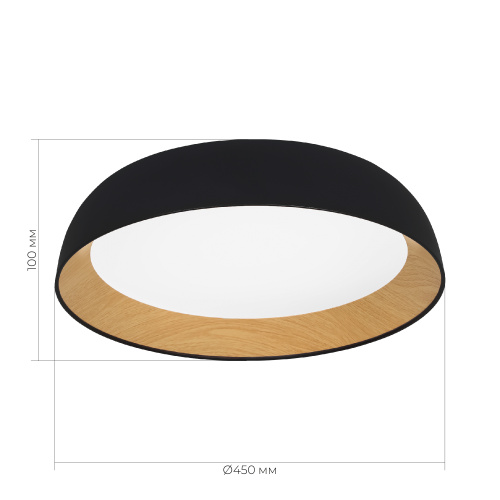 SLE1812-402-01 Светильник потолочный Черный, Древесный/белая LED 1*36W 4000K MUSE фото 3