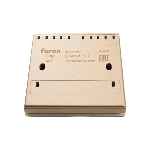 Выключатель беспроводной FERON TM81, 7мВт, IP20, одноклавишный, золото фото 7 Выключатель беспроводной FERON TM81, 7мВт, IP20, одноклавишный, золото фото 7