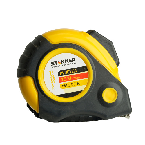 Рулетка, 7,5 м х 25 мм, прорезиненное покрытие, II класс точности, автостоп MTS-77-R фото 11 Рулетка, 7,5 м х 25 мм, прорезиненное покрытие, II класс точности, автостоп MTS-77-R фото 11
